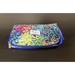 Shosanna For Elizabeth Arden Blue Multicolor Zipped Cosmetic Makeup Bag Clutch